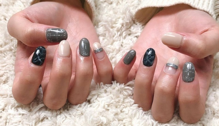 秋冬美甲_秋冬指甲_顯白秋冬美甲.